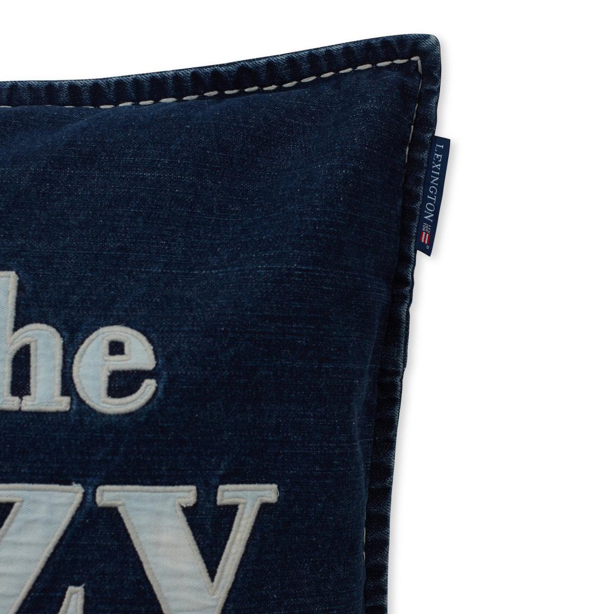 Lazy Days Denim Twill Cotton pillowcase 50x50 cm Denim blue – image 3