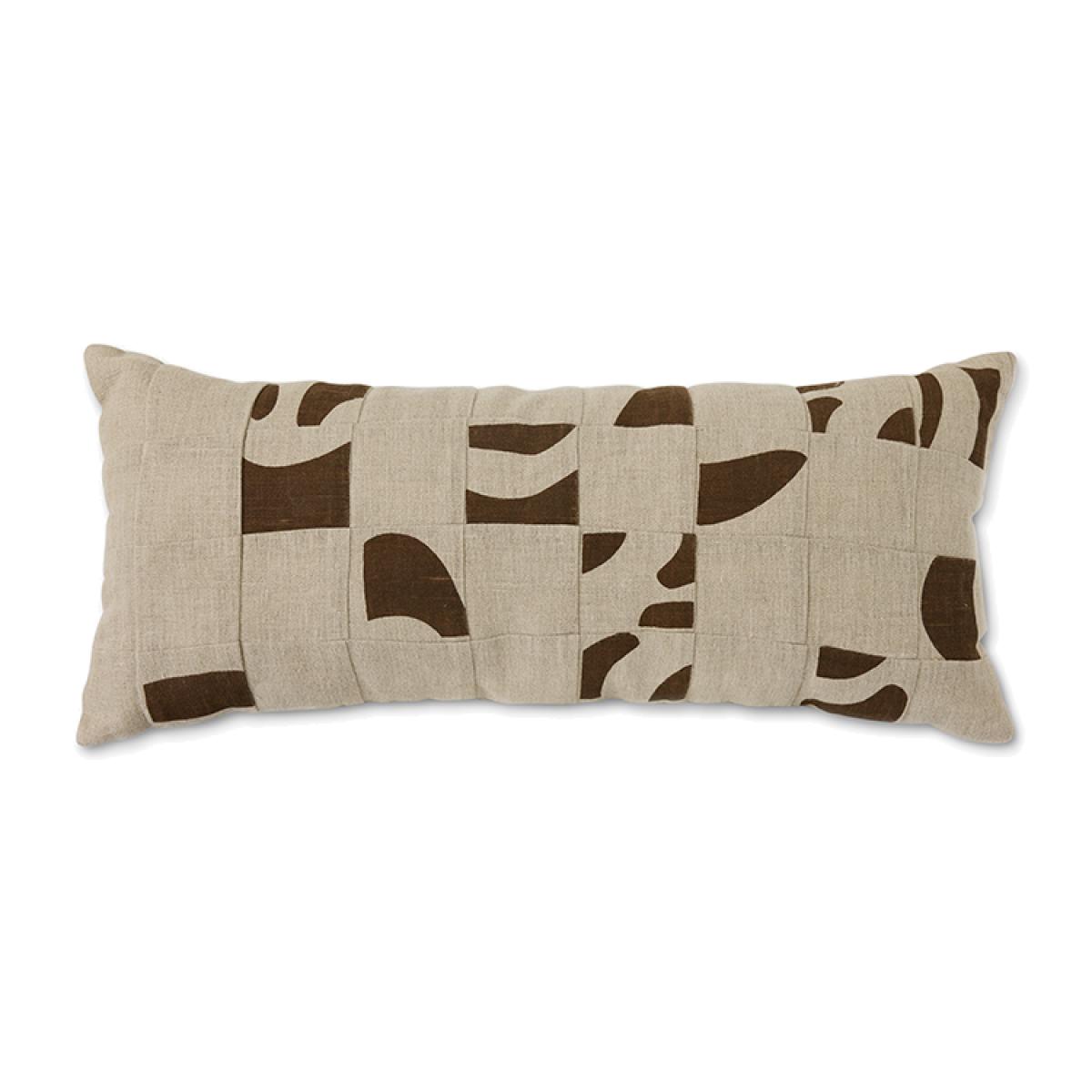 HKliving Natural patched cushion 30x70 cm Beige – image 1