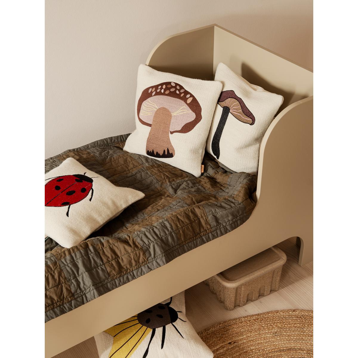 Forest embroidered cushion 40x40 cm Porcini – image 2