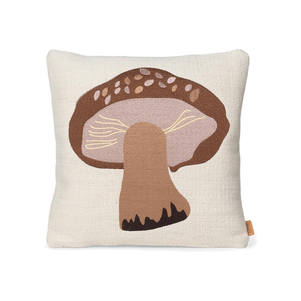 Forest embroidered cushion 40x40 cm Porcini – image 1