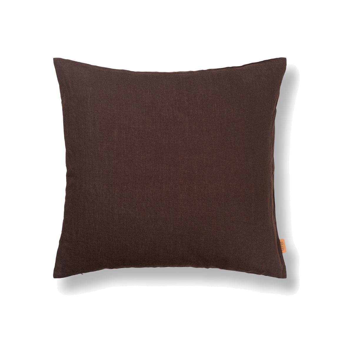 Ferm Living Linen cushion 50x50 cm Chocolate – image 1