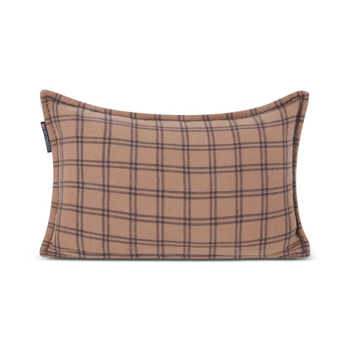 Lexington After Ski Checked Cotton Flannel cushion 30x50 cm Beige-dark grey – image 2