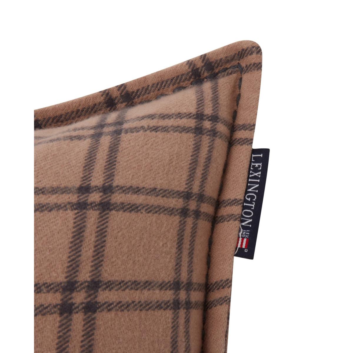 Lexington After Ski Checked Cotton Flannel cushion 30x50 cm Beige-dark grey – image 4