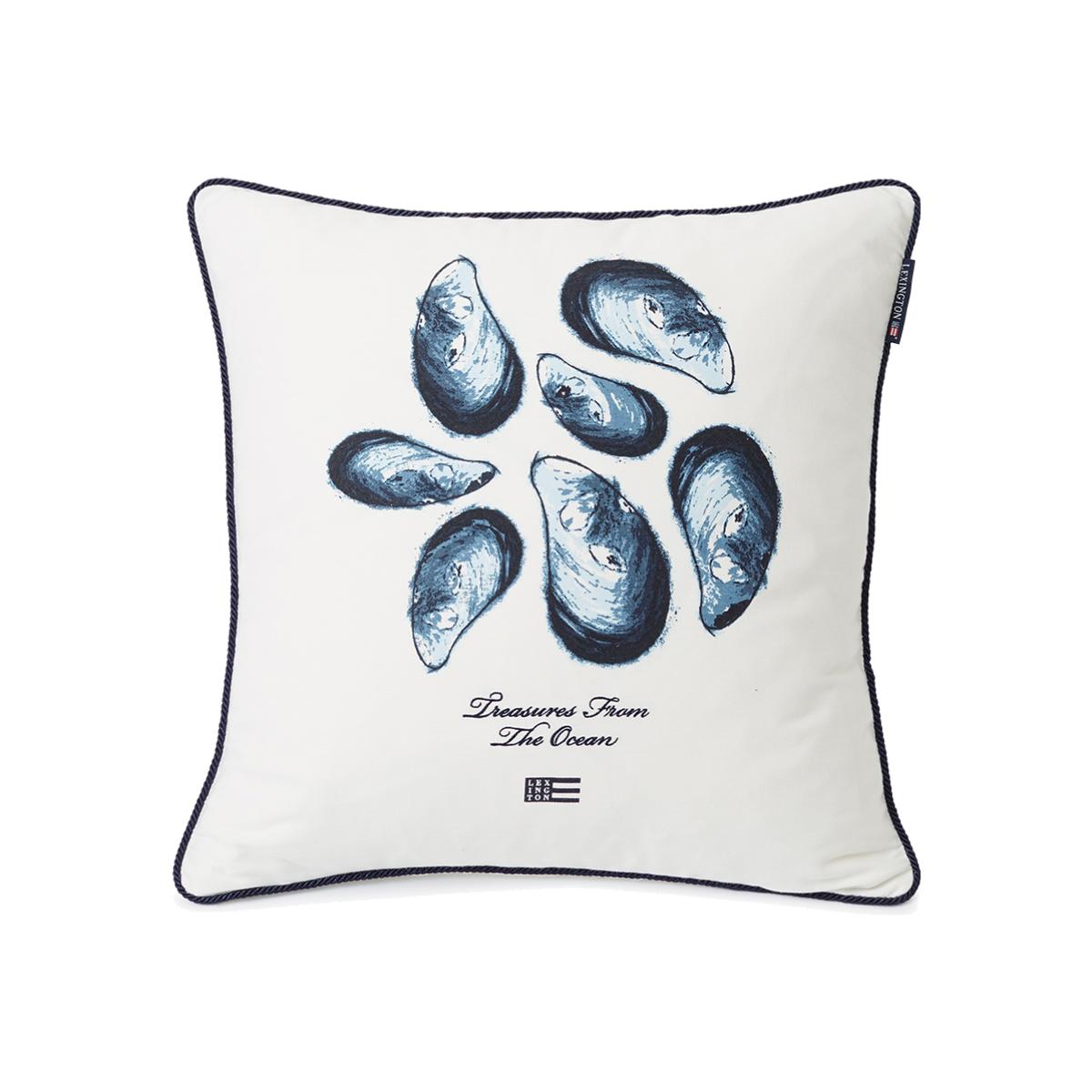 Mussels Twill pillowcase 50x50 cm White-blue – image 1
