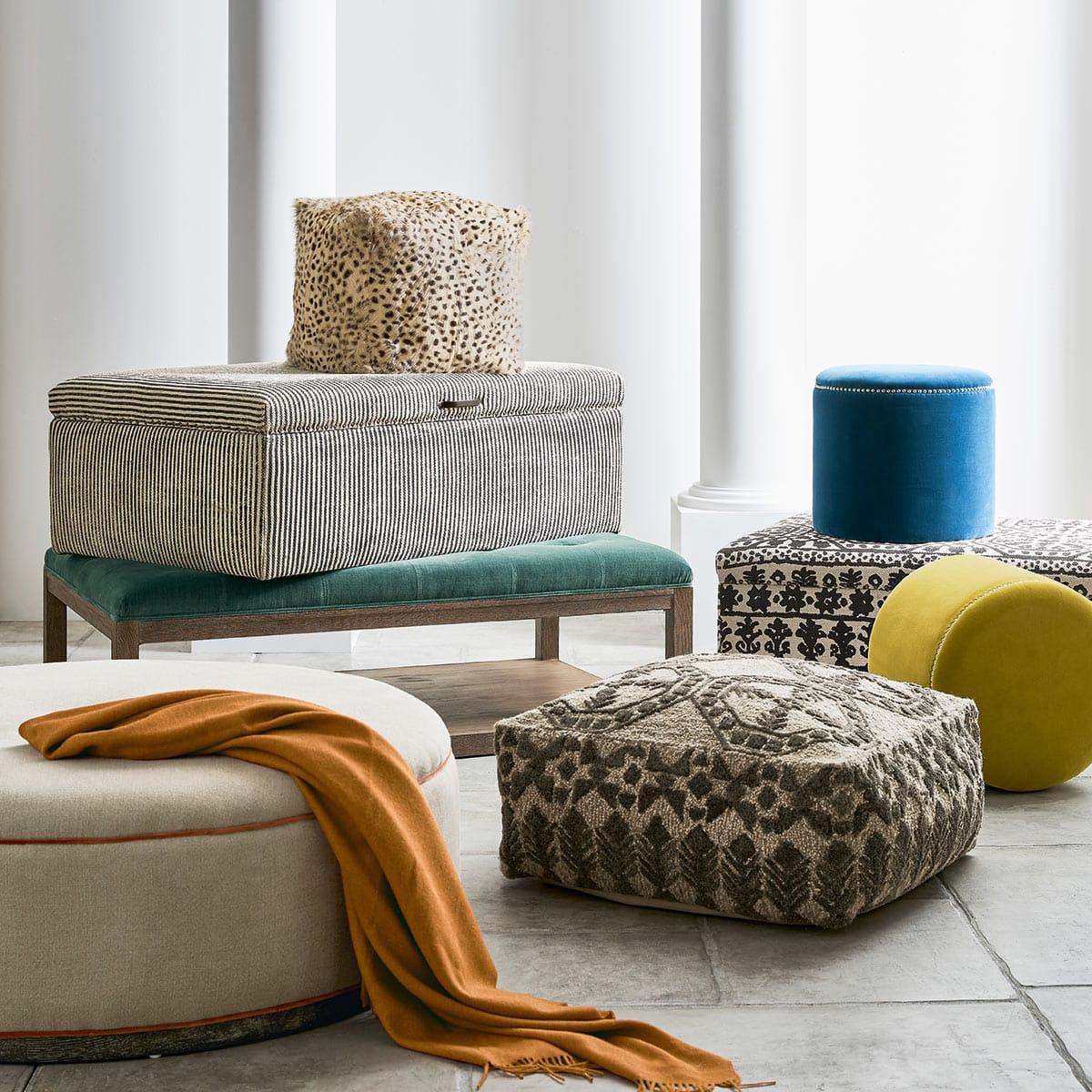 OKA, Ely Floor Cushion - Granite/Lead White, Floor Cushions, Wool, Geometric – image 2