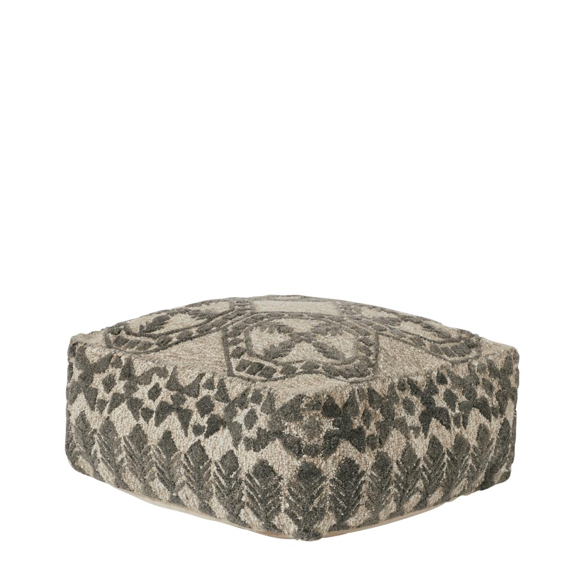 OKA, Ely Floor Cushion - Granite/Lead White, Floor Cushions, Wool, Geometric – image 3