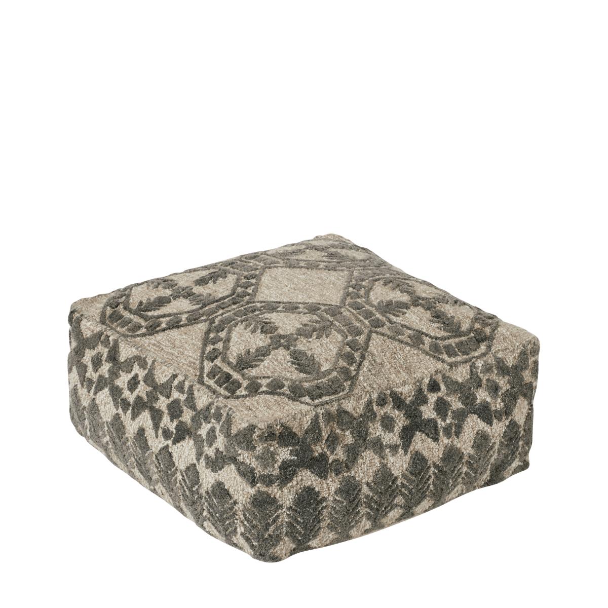 OKA, Ely Floor Cushion - Granite/Lead White, Floor Cushions, Wool, Geometric – image 4