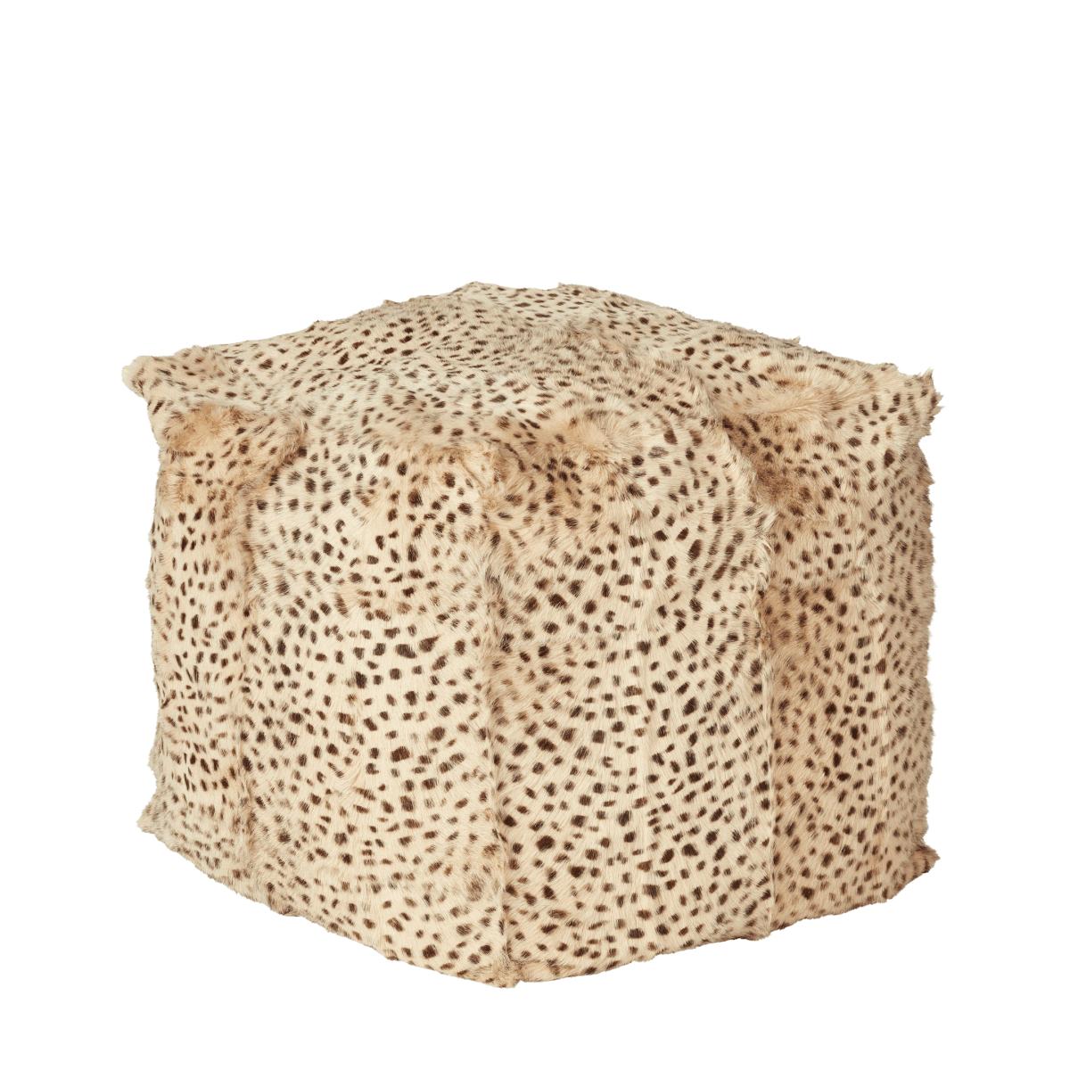 OKA, Chyangra Goat Fur Floor Cushion Large - Cheetah, Floor Cushions, Goat Hair, Cheetah Print – image 3