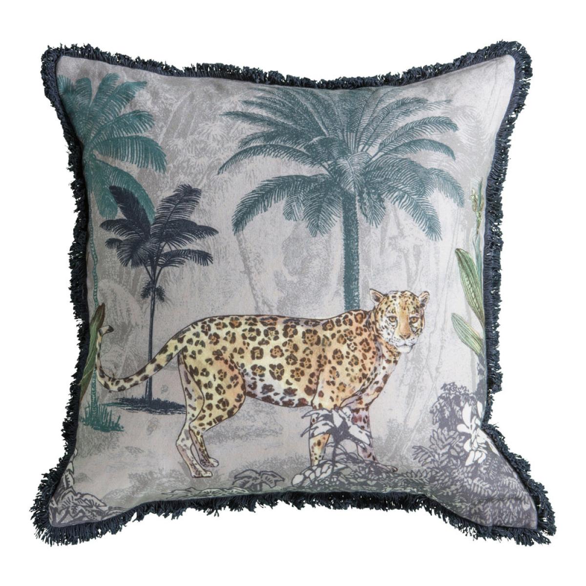 Gallery Interiors Leopard Cushion / Fringe – image 2