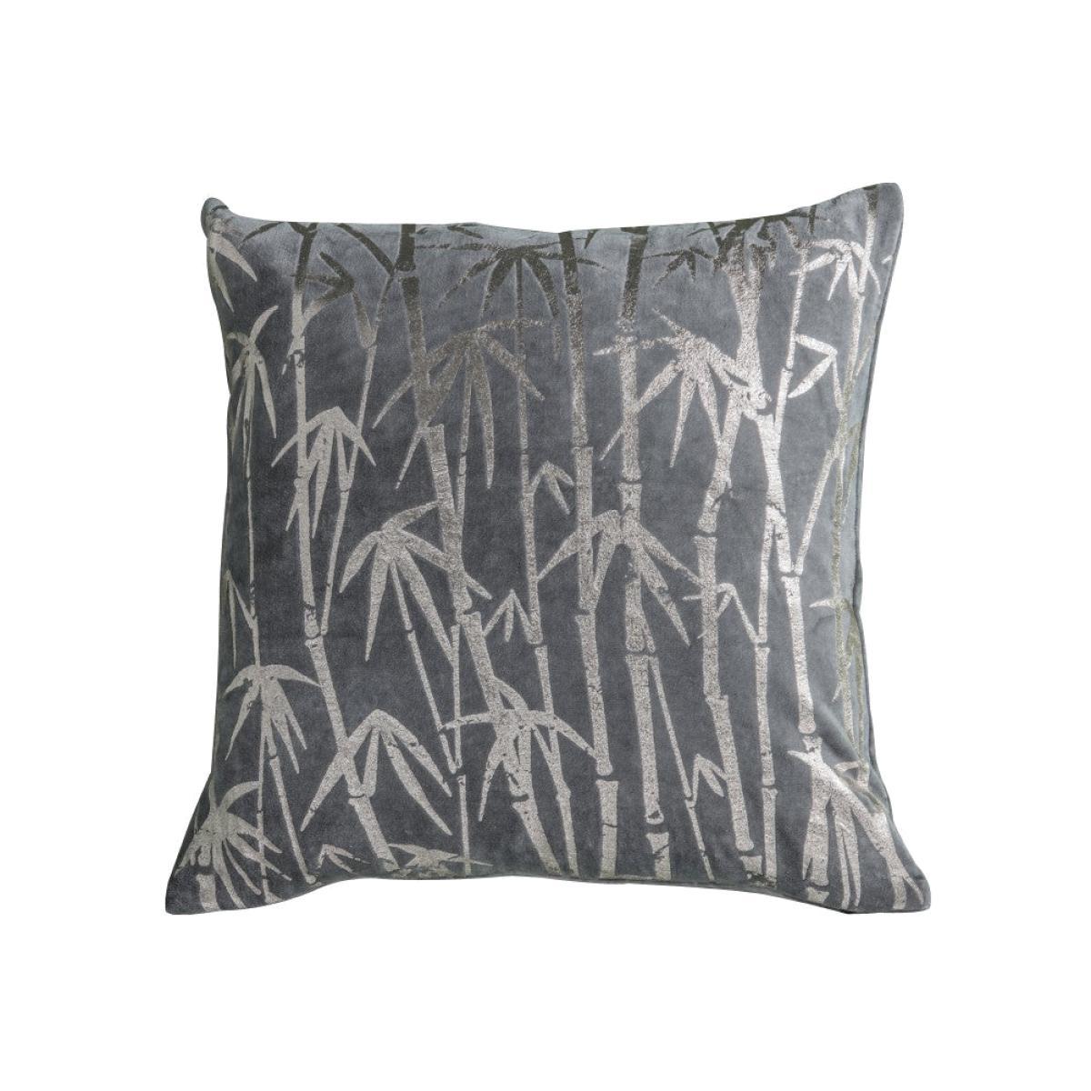 Gallery Direct Bamboo Palm Metallic Cushion Grey