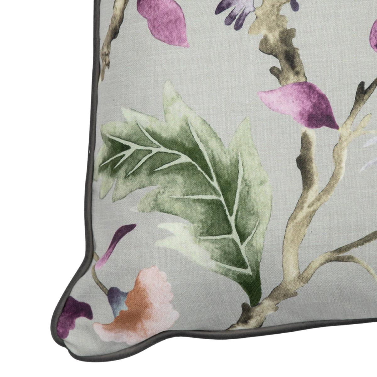 Gallery Interiors Aquino Floral Cushion Steel Grey – image 3