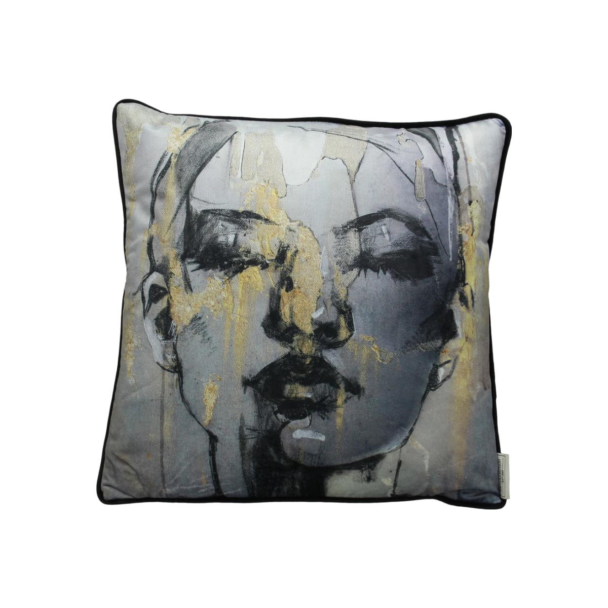 Libra Sketched Female Figure Cushion