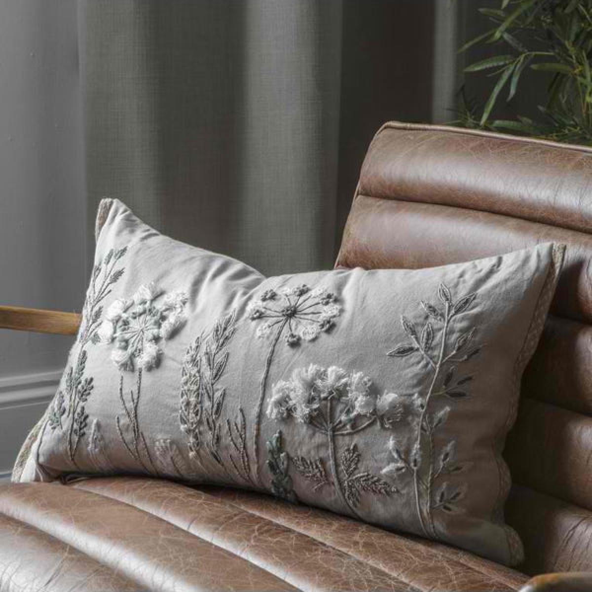 Gallery Direct Amaryllis Embroidered Cushion – image 2