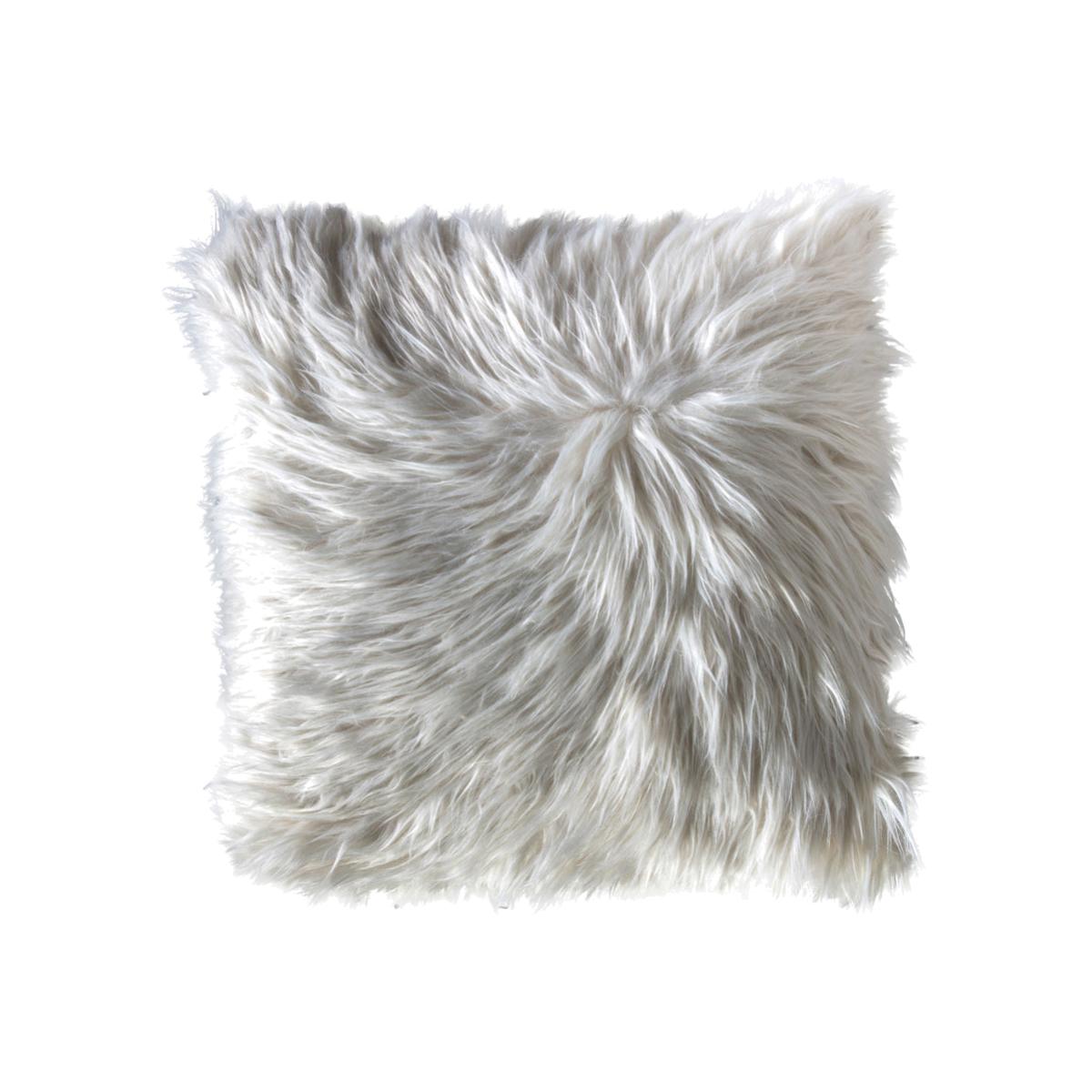 Gallery Interiors Mongolian Faux Cushion in Cream – image 1