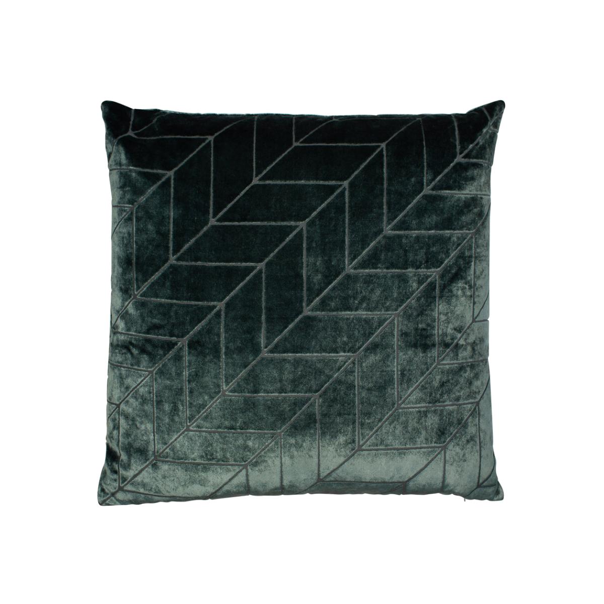 Malini Hoxley Pine Cut Velvet Cushion in Green