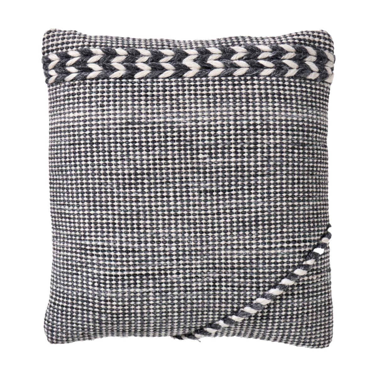 Olivia's Indoor Outdoor Grey and White Plaited Stripe Design Scatter Cushion – image 2