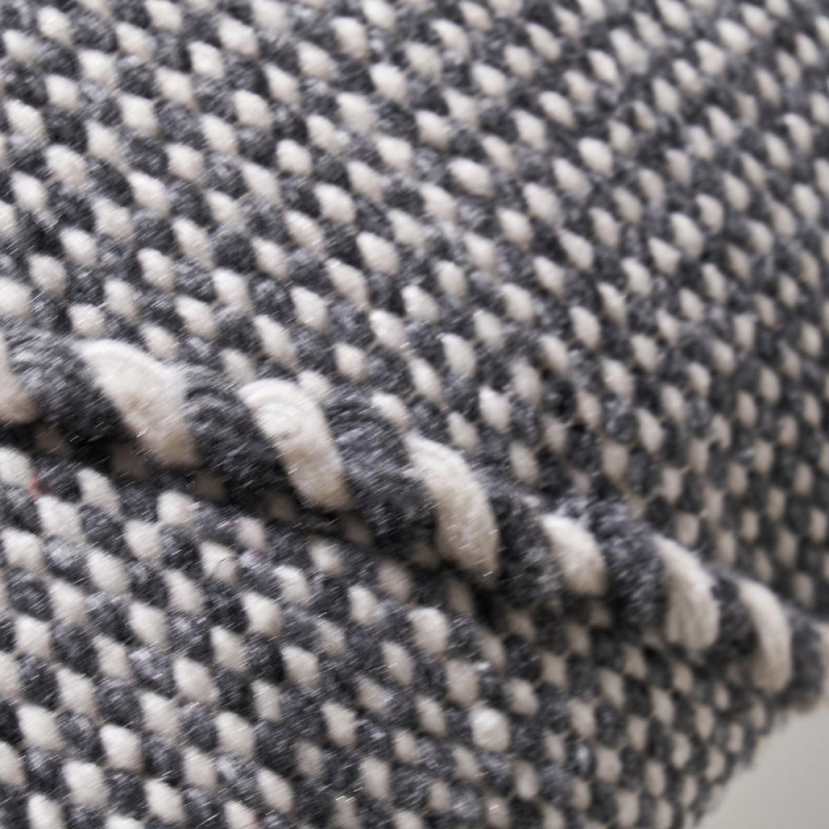 Olivia's Indoor Outdoor Grey and White Plaited Stripe Design Scatter Cushion – image 3