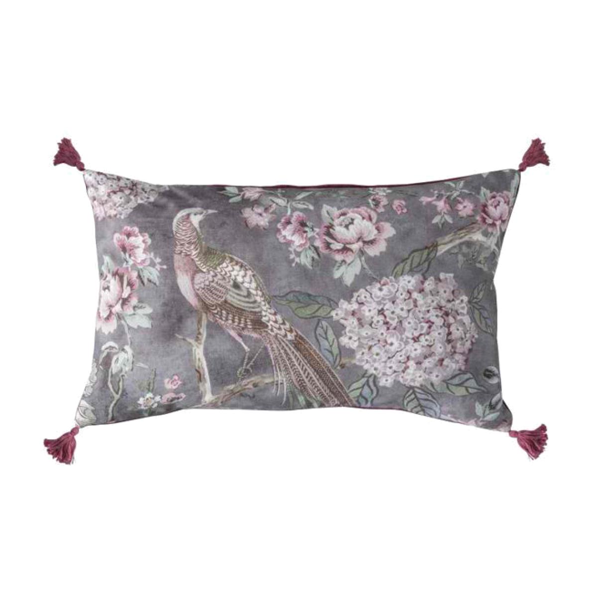 Gallery Interiors Floral Partridge Tassel Cushion | Outlet – image 1