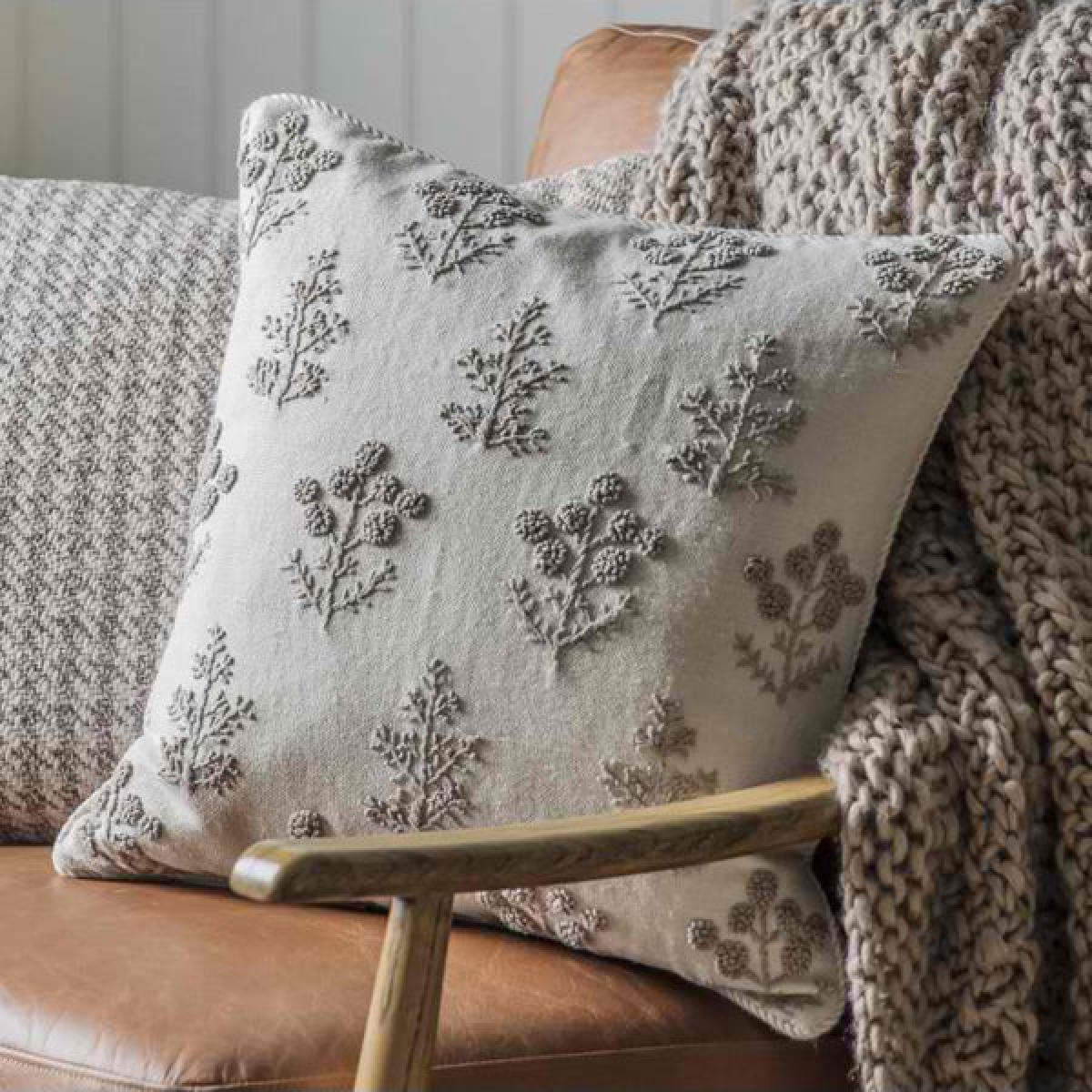 Gallery Direct Floral Embroidered Cushion – image 3