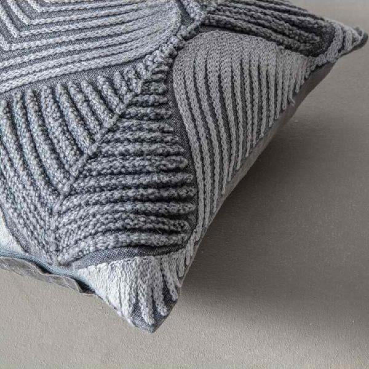 Gallery Interiors Wave Tonal Embroidered Cushion | Outlet – image 3