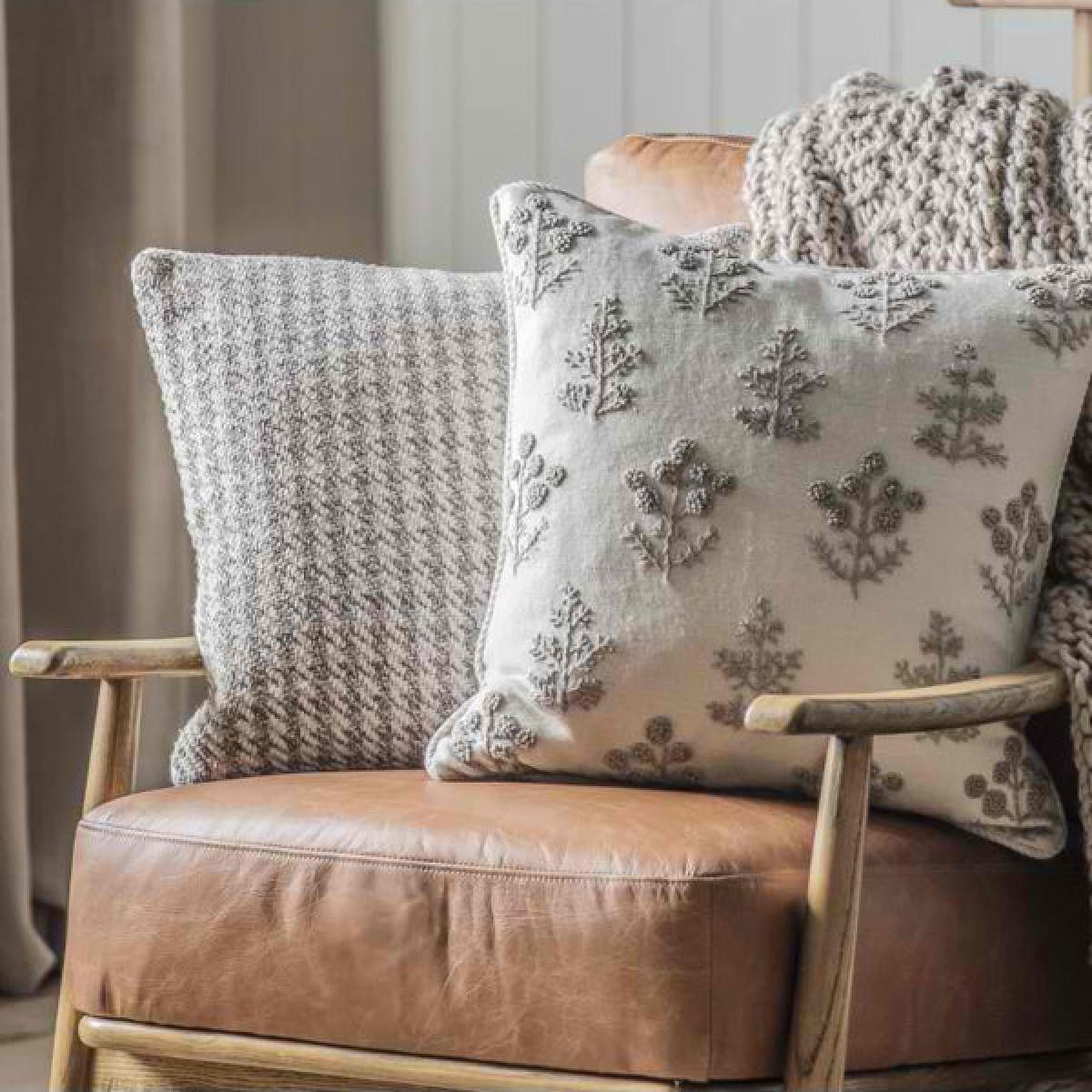 Gallery Interiors Knitted Houndstooth Cushion – image 4
