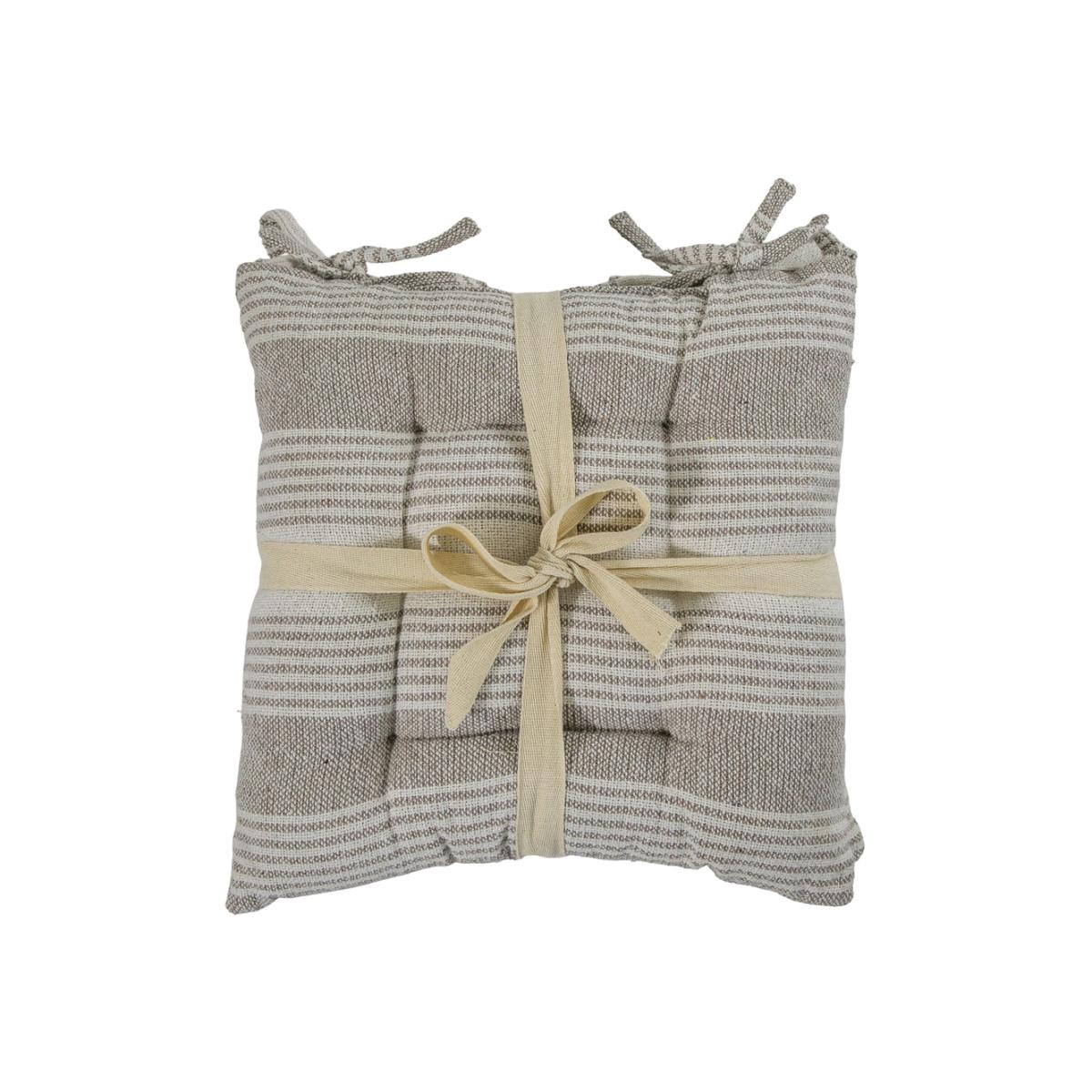 Gallery Interiors Set of 2 Westley Stripe Seatpad Taupe – image 1