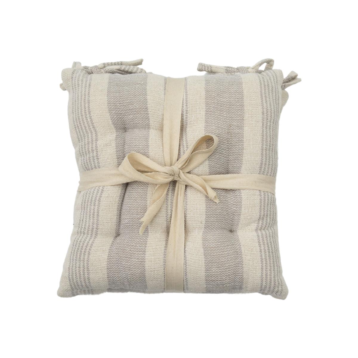 Gallery Interiors Garnette Stripe Stripe Seatpad Taupe – image 1
