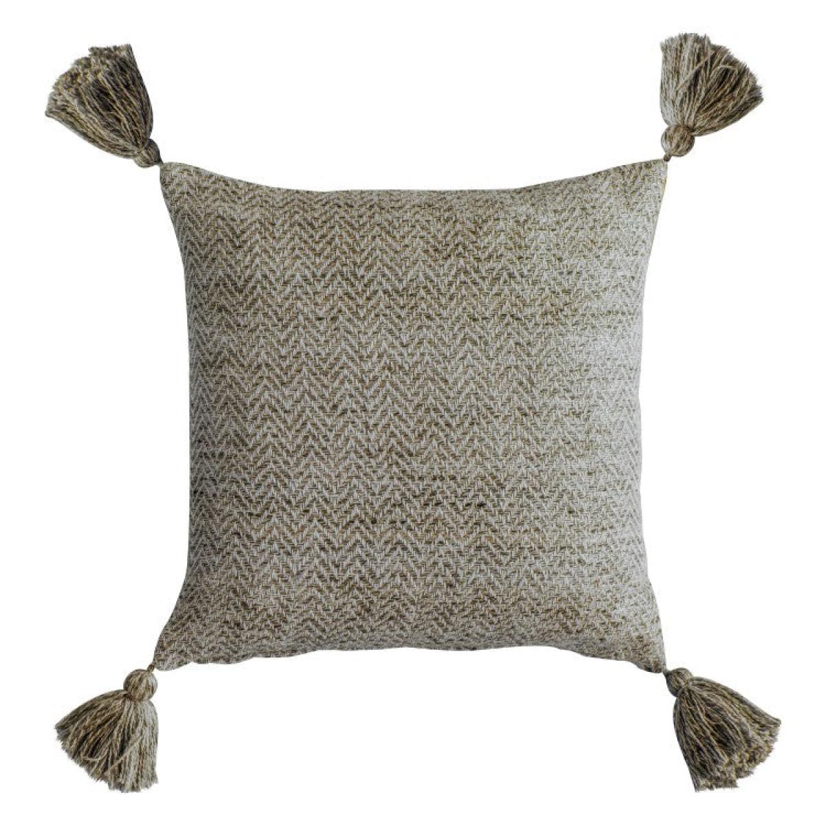 Gallery Direct Herringbone PET Tassel Cushion / Natural – image 2