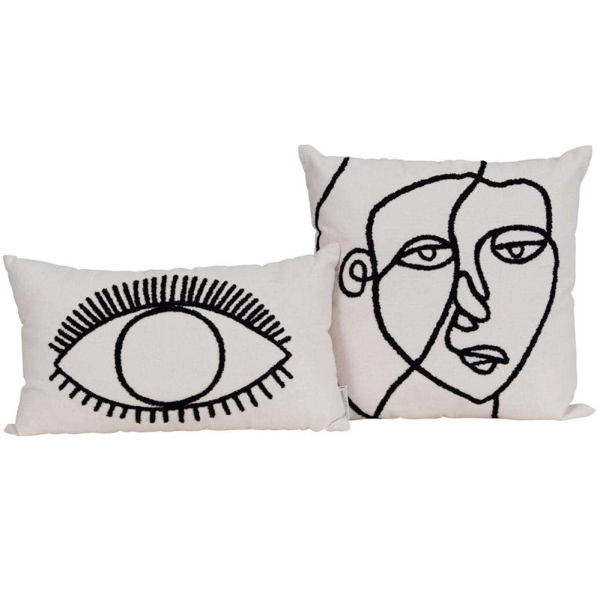 Libra Linework Face Embroidered Cushion – image 5