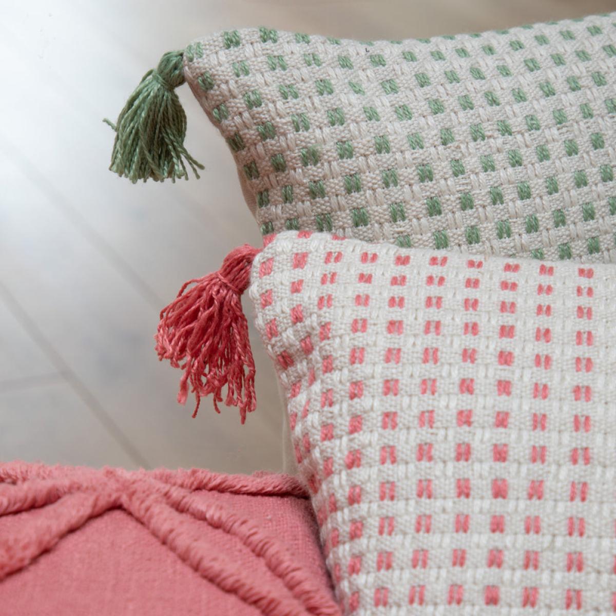 Gallery Interiors Fontana Tassel Cushion Green – image 3