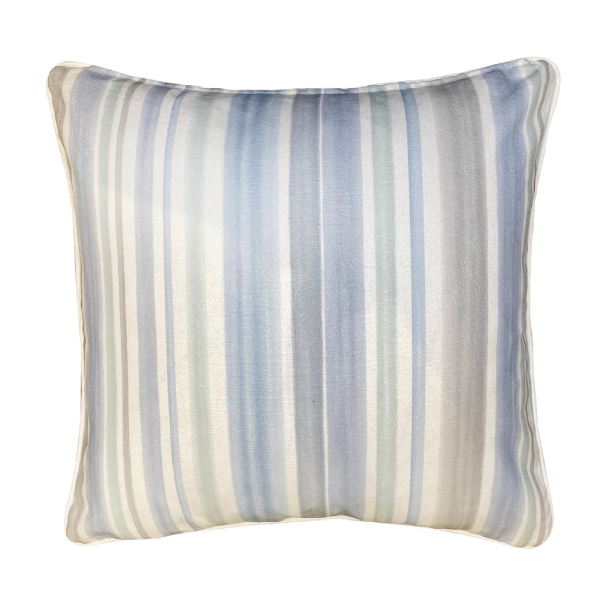 Malini Marchena Cushion in Floral Blue With Stripe Reverse – image 2