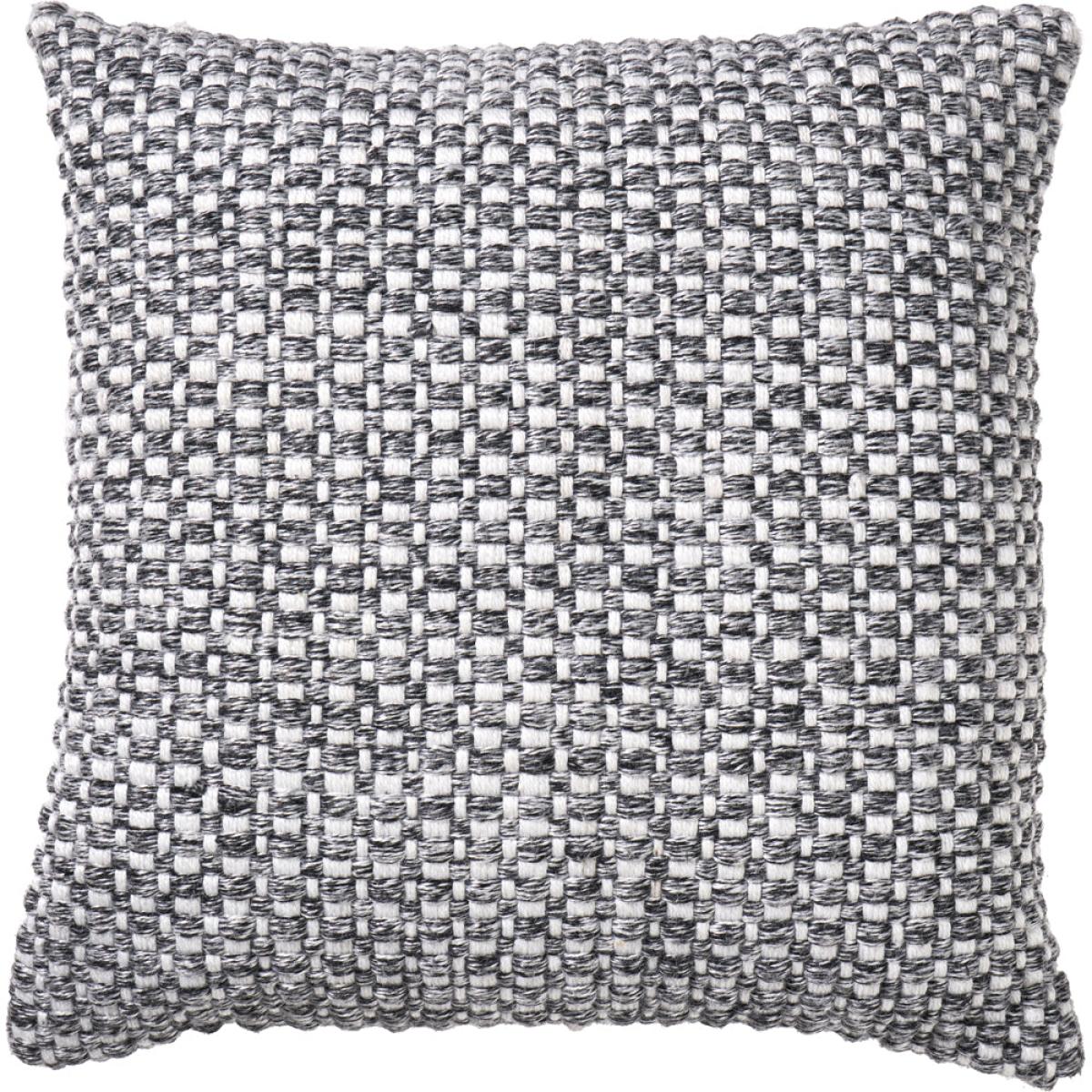 Olivia's Indoor Outdoor Graphite and White Basket Weave Design Scatter Cushion – image 3