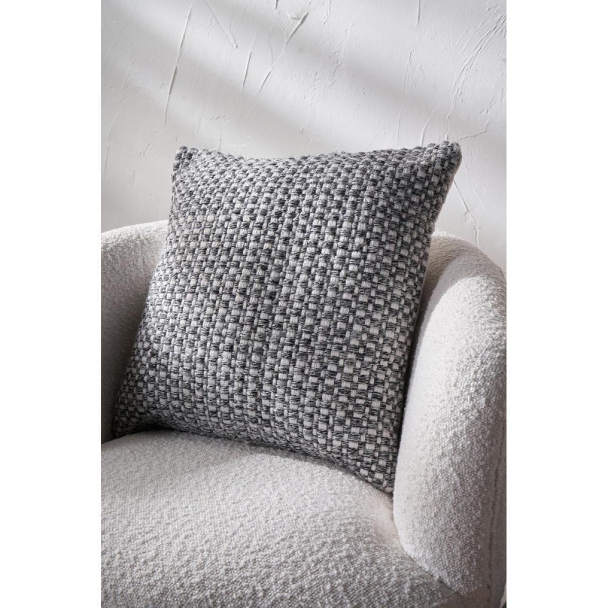Olivia's Indoor Outdoor Graphite and White Basket Weave Design Scatter Cushion – image 8