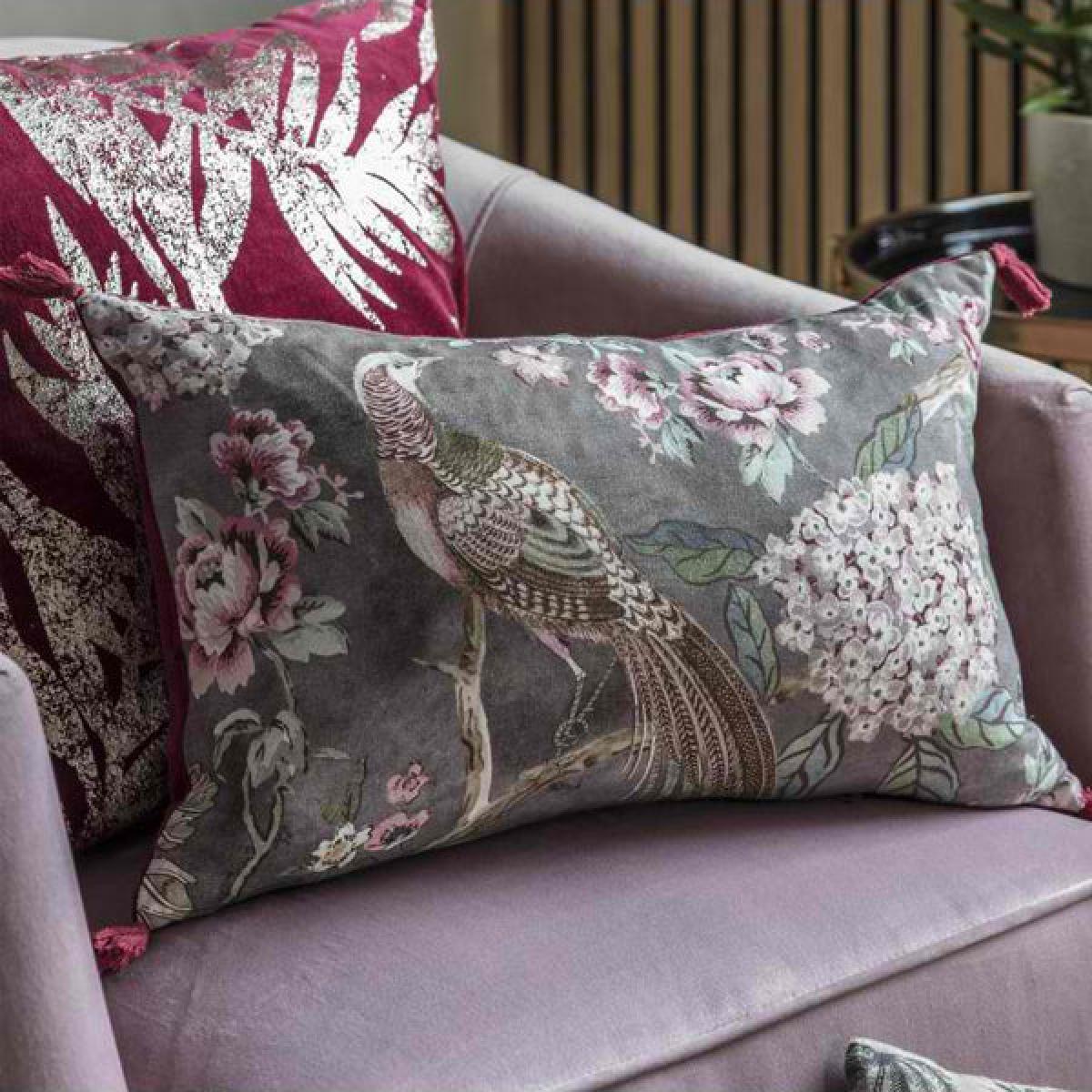 Gallery Direct Floral Partridge Tassel Cushion – image 3