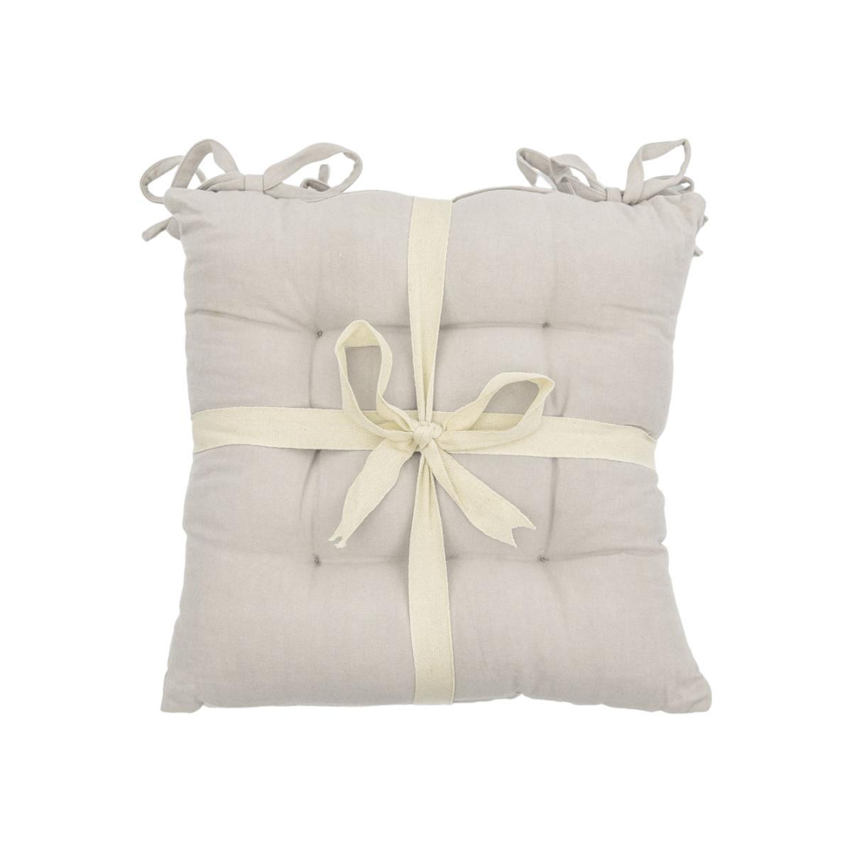 Gallery Interiors Pitter Plain Cotton Seatpad Natural – image 1