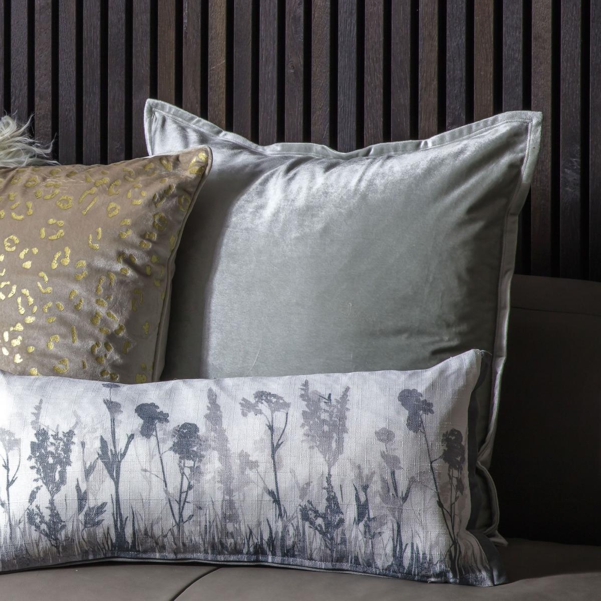 Meto Velvet Oxford Filled Cushion - Silver – image 4