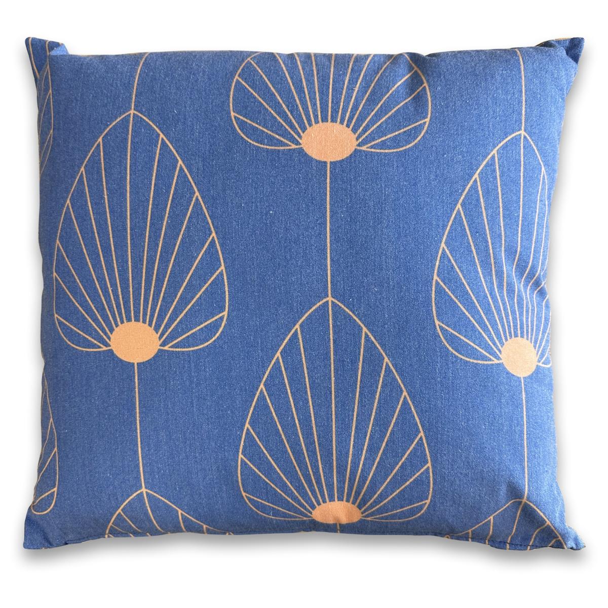LG Outdoor 45cm Scatter Cushion - Orange Leaf In Blue/Orange – image 2