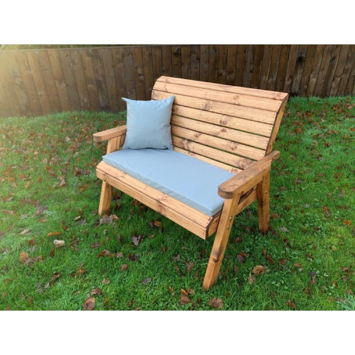 Charles Taylor Traditional 2 Seater Bench with Cushion and Cover - Grey – image 8