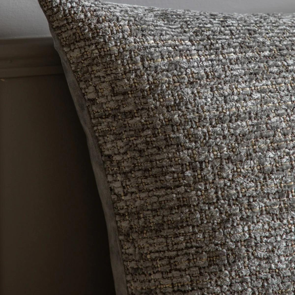 Chenille Cushion Filled - Grey – image 2