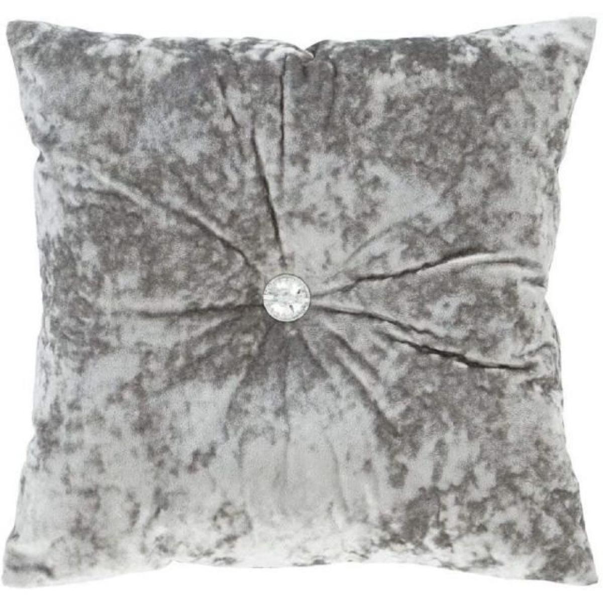 Catherine Lansfield Crushed Velvet Silver Cushion – image 1