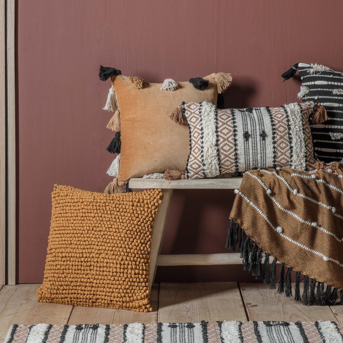Pino Feather Filled Cushion - Tan In Brown – image 6
