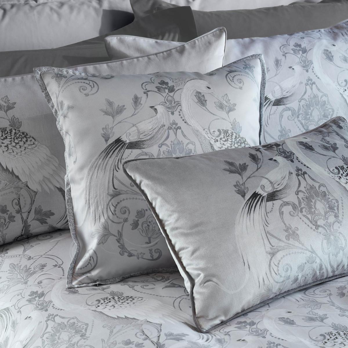 Laura Ashley Tregaron Embroidered 50cm Cushion - Silver – image 3
