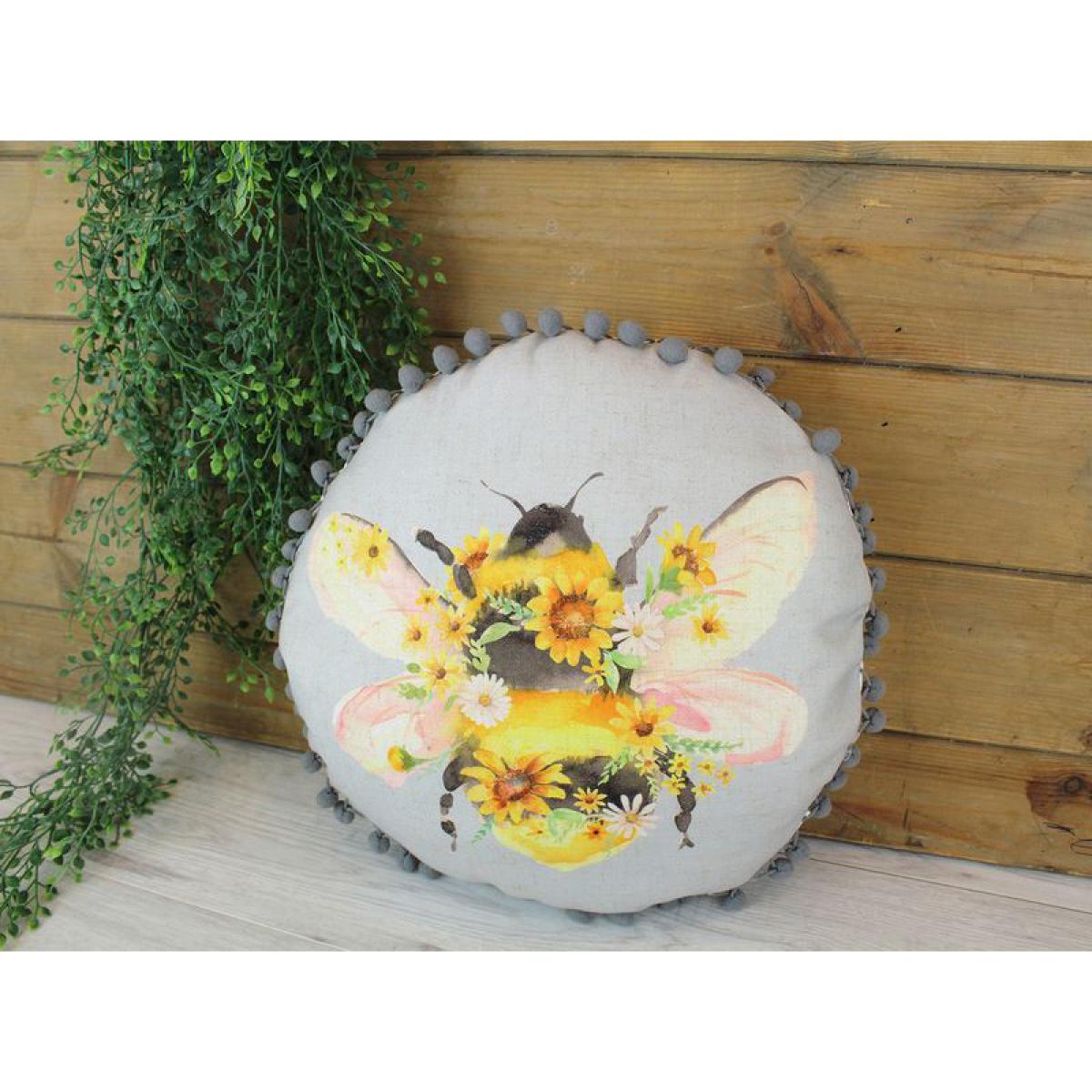 Langs Bee Floral Round Cushion – image 2
