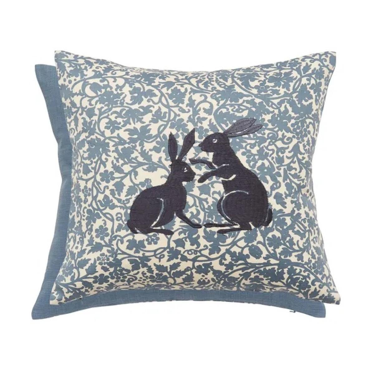 Morris and Co Kennet Indigo and Gold Cushion In Blue – image 2