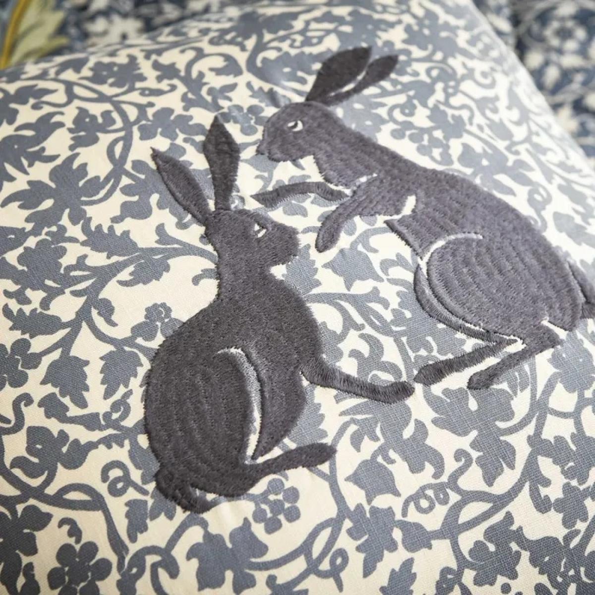Morris and Co Kennet Indigo and Gold Cushion In Blue – image 3
