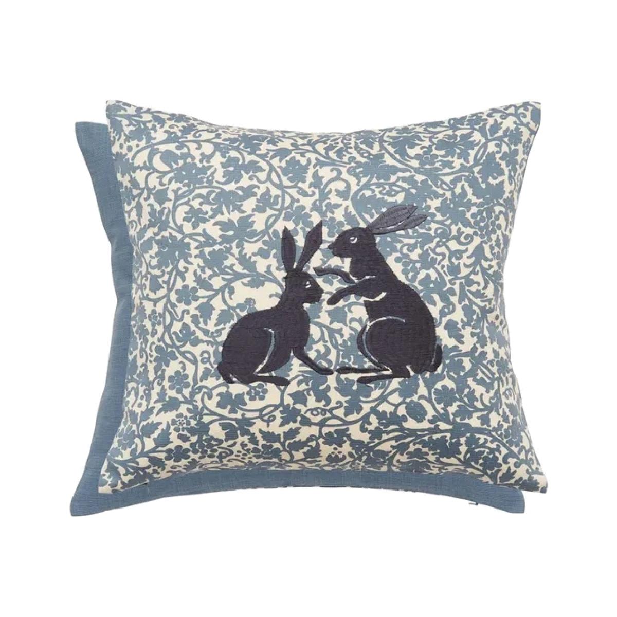 Morris and Co Kennet Indigo and Gold Cushion In Blue – image 1