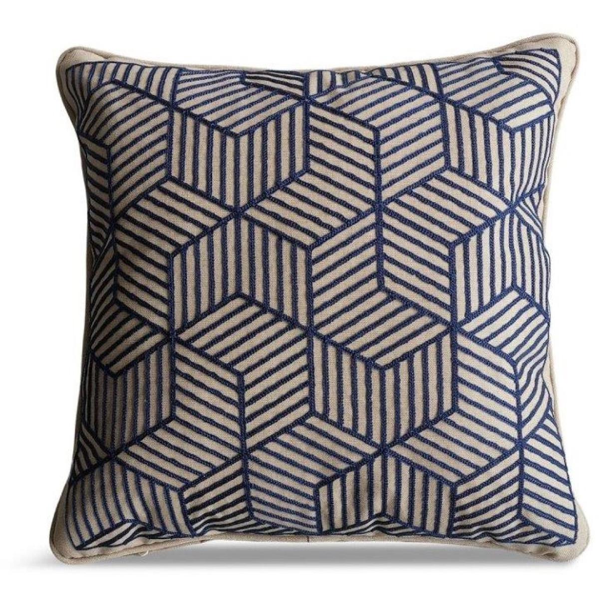 LG Outdoor Blue Striped Cubes 50cm Scatter Cushion – image 2