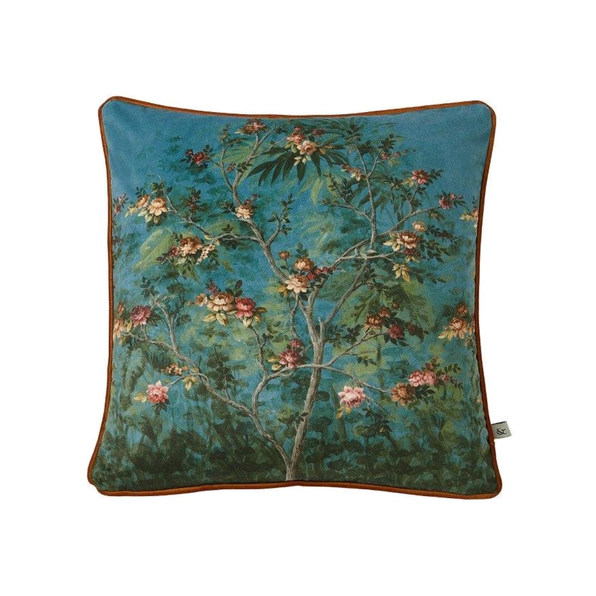 Graham & Brown Graham and Brown Night Garden Feather Filled Cushion - Navy, Velvet – image 1