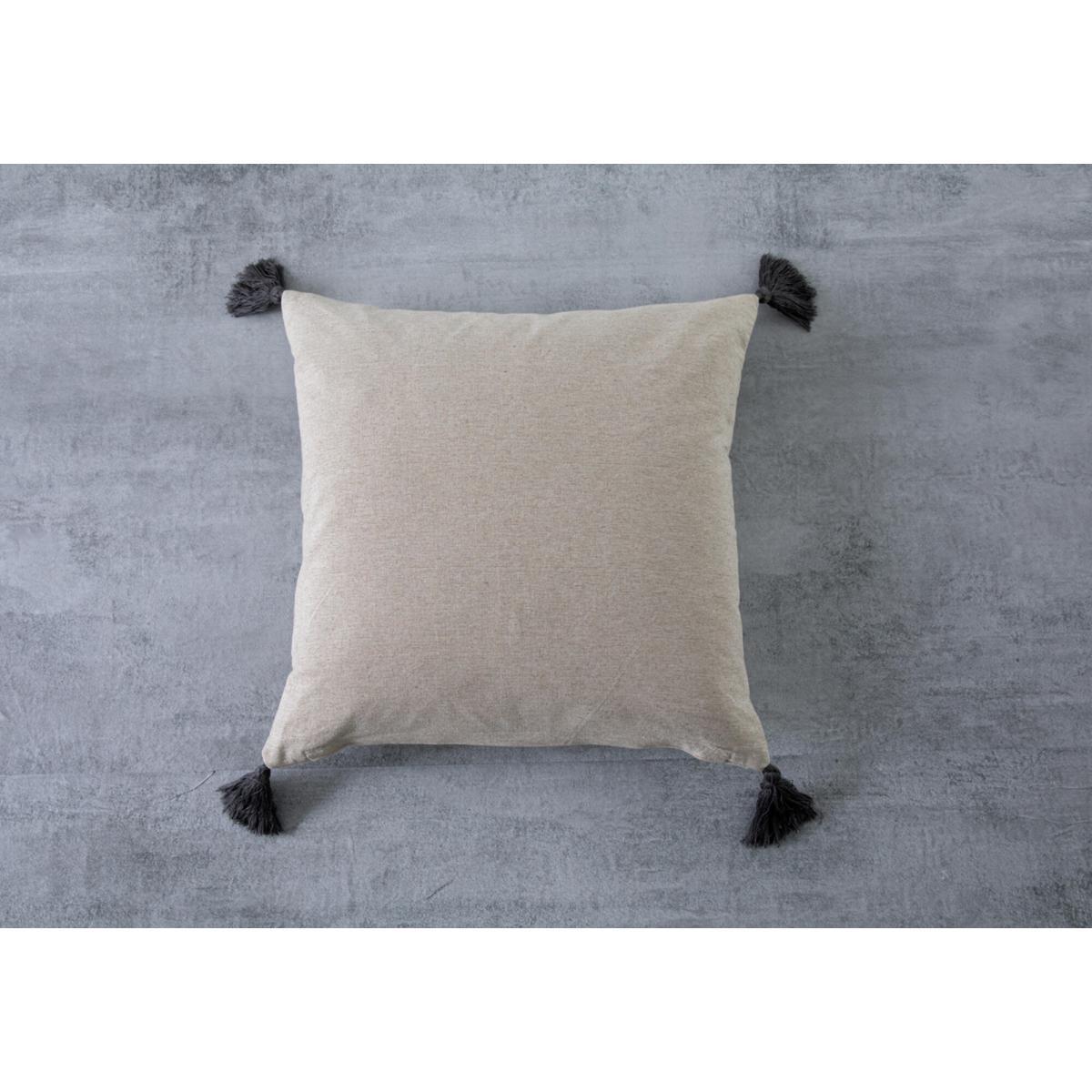 Hector Embroidered and Tasselled Cushion – image 2
