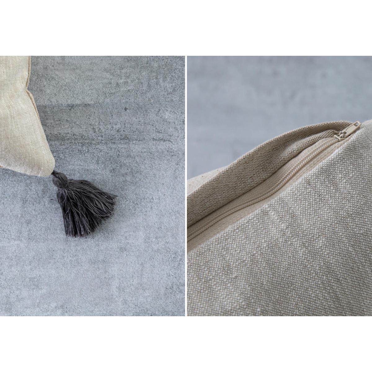 Hector Embroidered and Tasselled Cushion – image 3